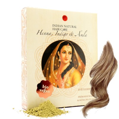 HENNA, INDIGO & AMLA 200g - světle hnědá barva na vlasy